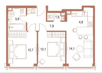 Продам 2-комнатную квартиру, 58.1 м2, Москва, 2-я Хуторская улица, 34, Савёловский район