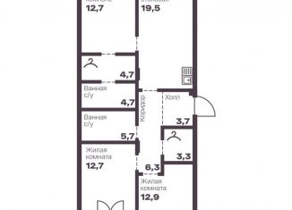 Продаю 3-ком. квартиру, 86.2 м2, Челябинская область, проспект Ленина, 19В