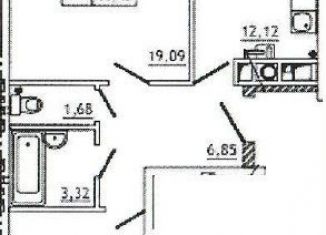 Продаю двухкомнатную квартиру, 66.4 м2, деревня Новосельцы