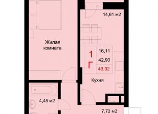 1-ком. квартира на продажу, 43.9 м2, Казань, Приволжский район