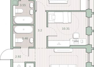 Продам 2-ком. квартиру, 60.8 м2, Москва, метро Молодёжная