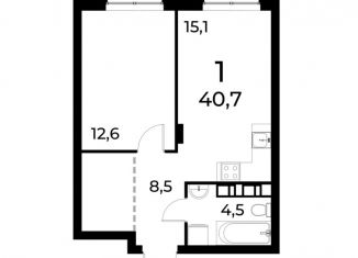 Продам 1-комнатную квартиру, 41.1 м2, Нижний Новгород, Московский район