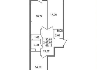 Продам 2-комнатную квартиру, 69.1 м2, Волгоград, Советский район, Логовская улица