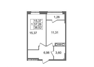 Продается 1-комнатная квартира, 38.5 м2, Волгоград, Логовская улица