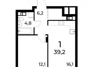 Продается однокомнатная квартира, 39.1 м2, Нижний Новгород, метро Буревестник