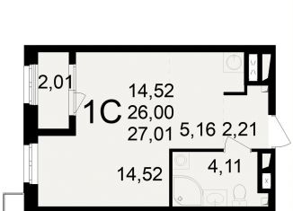 Продам 1-ком. квартиру, 27 м2, Рязанская область