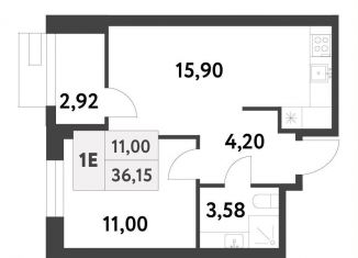 Продажа 1-ком. квартиры, 36.2 м2, посёлок Газопровод, 6-я улица Лесные Поляны