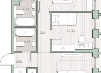 Продаю 2-ком. квартиру, 60.8 м2, Москва, метро Молодёжная