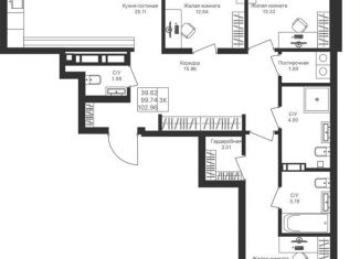 Продажа трехкомнатной квартиры, 103 м2, Казань, ЖК Мой Ритм, жилой комплекс Мой Ритм, ПК9