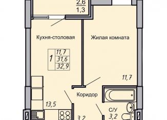 Продажа 1-ком. квартиры, 32.9 м2, Волгоград