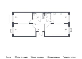 Продажа 3-ком. квартиры, 79.4 м2, село Ям, жилой комплекс Прибрежный Парк, к6.2