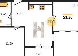 Продаю 2-комнатную квартиру, 51.3 м2, Новосибирская область