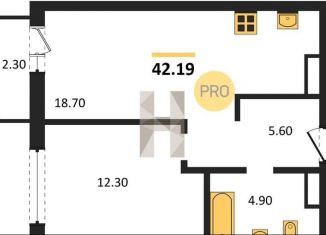 Продам 1-ком. квартиру, 42.2 м2, Новосибирск, метро Студенческая, Бронная улица, 22/1