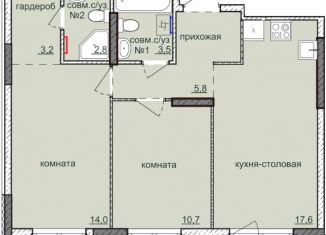 Продаю 2-комнатную квартиру, 57.6 м2, Ижевск, ЖК Ежевика