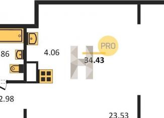 Продается квартира студия, 34.4 м2, Новосибирск, Красногорская улица