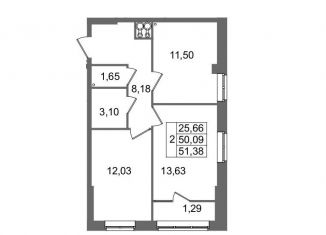 Продается двухкомнатная квартира, 51.4 м2, Волгоград, Советский район, Логовская улица