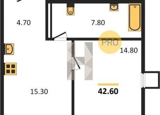 1-ком. квартира на продажу, 42.6 м2, Новосибирская область