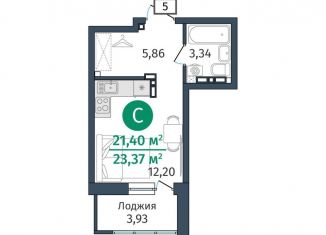 Продажа 1-ком. квартиры, 21.4 м2, деревня Дударева