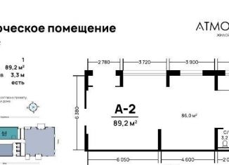 Сдается в аренду торговая площадь, 89.2 м2, Астрахань, улица Бехтерева, 2Б