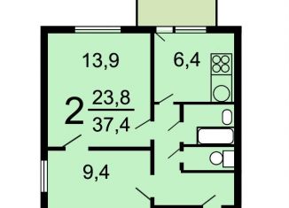 2-комнатная квартира на продажу, 37.4 м2, Москва, улица Мнёвники, 10к4, СЗАО