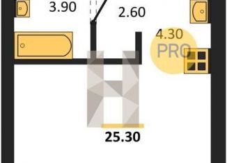 Продаю квартиру студию, 25.3 м2, рабочий посёлок Кольцово, автодорога № 11