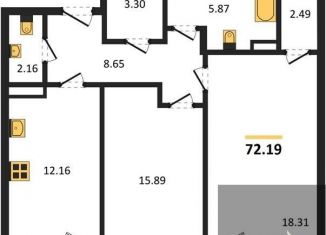 Продается 2-ком. квартира, 72.2 м2, Воронеж, Коминтерновский район