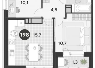 Продажа двухкомнатной квартиры, 46.5 м2, Омская область