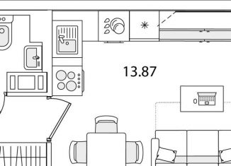 Продажа квартиры студии, 21.4 м2, Санкт-Петербург, улица Тамбасова, 5Н, метро Проспект Ветеранов