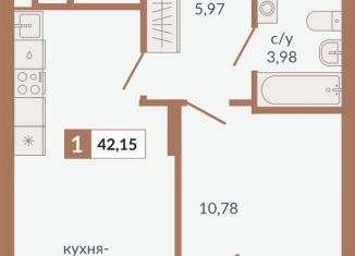 Продажа 1-комнатной квартиры, 42.2 м2, Екатеринбург