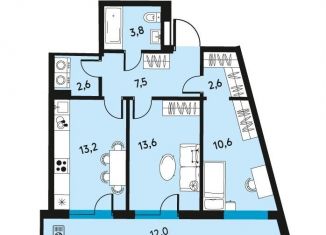 2-ком. квартира на продажу, 59.9 м2, Пермь, улица Луначарского, 97