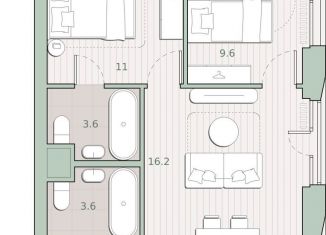 2-ком. квартира на продажу, 53.6 м2, Москва, ЗАО