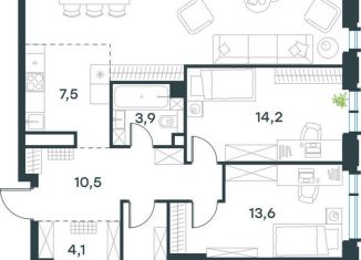 Продам 4-комнатную квартиру, 122.7 м2, Москва, Профсоюзная улица, 2/22, ЮЗАО