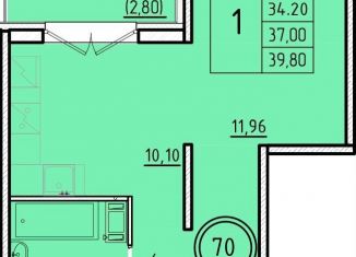 Продам однокомнатную квартиру, 34.2 м2, посёлок Шушары