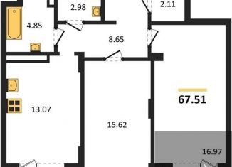 2-комнатная квартира на продажу, 67.5 м2, Воронеж, Коминтерновский район