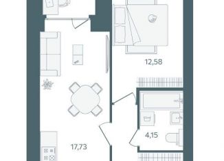 Продам 1-ком. квартиру, 42.6 м2, Ярославль, Дзержинский район