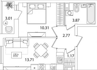 Продаю 1-ком. квартиру, 33.3 м2, Санкт-Петербург, улица Тамбасова, 5Н