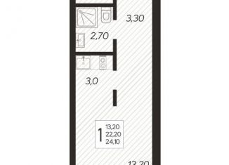 Однокомнатная квартира на продажу, 24 м2, Сочи, Ясногорская улица, 16/2к2