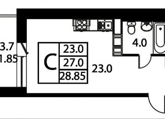 Квартира на продажу студия, 28.9 м2, Домодедово, Западная улица, 85