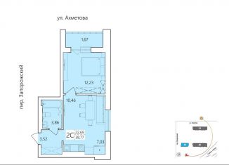 Продаю 2-ком. квартиру, 38.8 м2, Уфа, улица Пожарского, 40