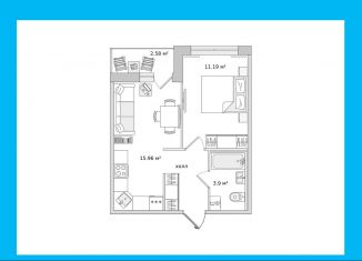 Продам 1-комнатную квартиру, 36.2 м2, Санкт-Петербург