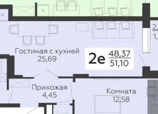 Продаю 1-ком. квартиру, 51.1 м2, Воронеж, улица Теплоэнергетиков, 17к4, Советский район