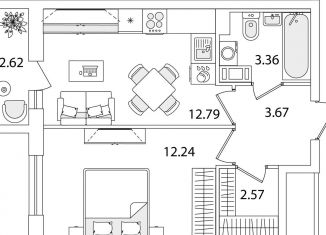 Продаю 1-ком. квартиру, 35.9 м2, Санкт-Петербург, улица Тамбасова, 5Н, метро Проспект Ветеранов