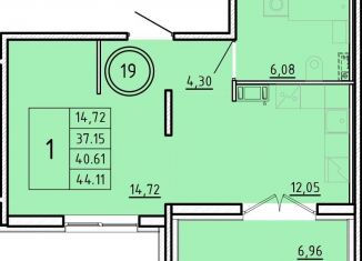 Продается однокомнатная квартира, 37.2 м2, посёлок Шушары