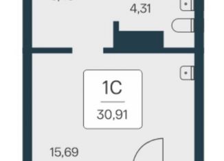 Продам квартиру студию, 30.9 м2, Новосибирск, метро Речной вокзал, Ипподромская улица, 1/1