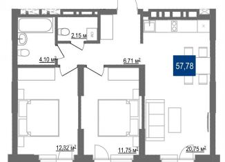 Продается 3-комнатная квартира, 57.8 м2, Новосибирск, ЖК Чкалов