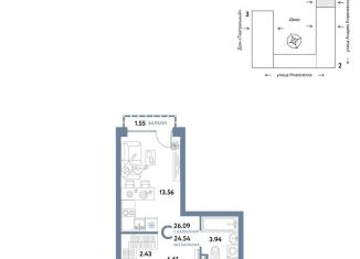 Продам квартиру студию, 26.1 м2, Тюмень, Калининский округ