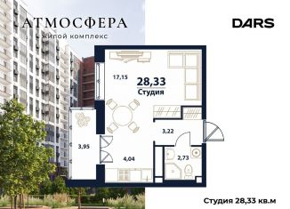 Продается 1-комнатная квартира, 28.3 м2, Ульяновск, жилой комплекс Атмосфера, 5