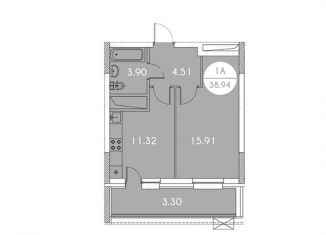 Продажа 1-ком. квартиры, 38.9 м2, Татарстан