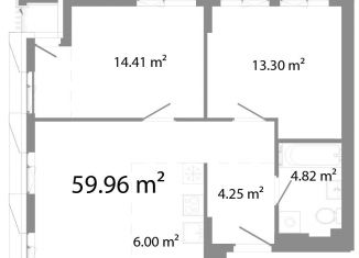 Продам трехкомнатную квартиру, 60 м2, Челябинская область