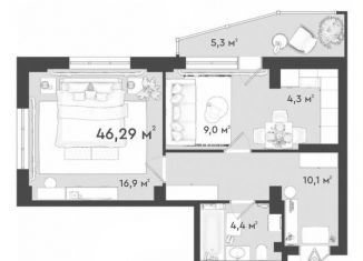 Продается двухкомнатная квартира, 46.3 м2, Новосибирская область, улица Коминтерна, 130